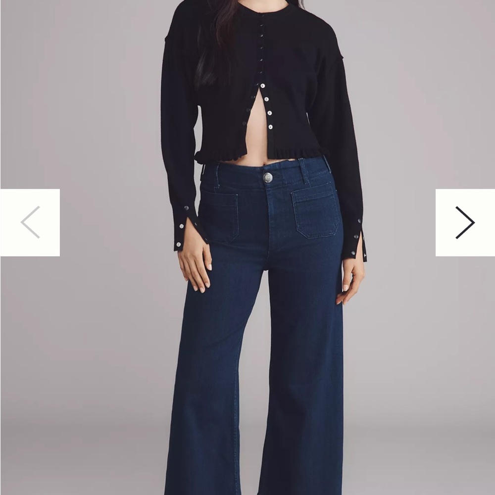 The Colette Crop High-Rise Wide-Leg Jeans by Maeve